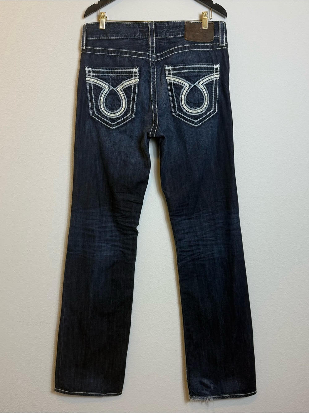 Big Star Men's 33L Pioneer Dark Wash Bootcut Jeans Contrast Stitching